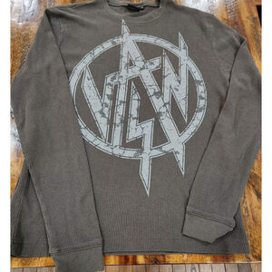 Vans Shirt Mens Medium Long Sleeves Front Graphic Grey